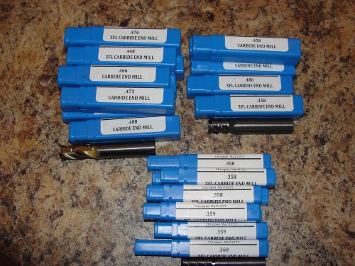 Solid carbide end mills -reground- a lot of 23 for sale