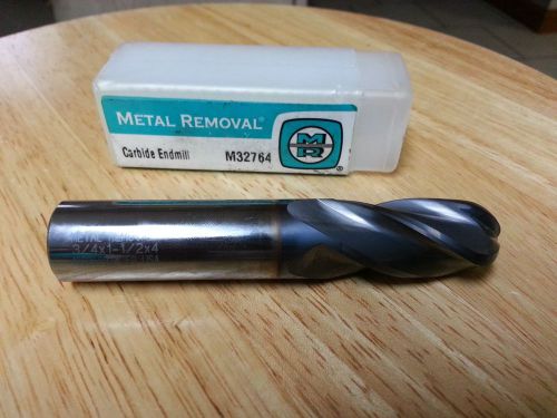 Carbide metal removal - m32764 - ball endmill diam  3/4 x3/4 x 1  1/2 flutes: 4 for sale