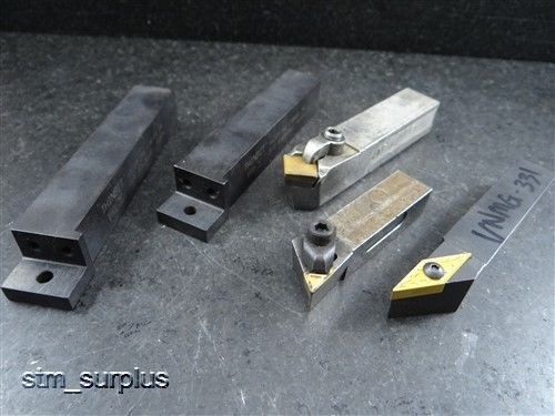 LOT OF 5 SMALL SIZE INDEXABLE TOOL HOLDERS 3/4&#034; &amp; 5/8&#034; SHANKS THINBIT KENNAMETAL