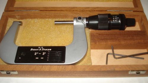 Brown &amp; sharpe 3 in digit-mike no.599-30-10 micrometer carbide faces w/ case for sale