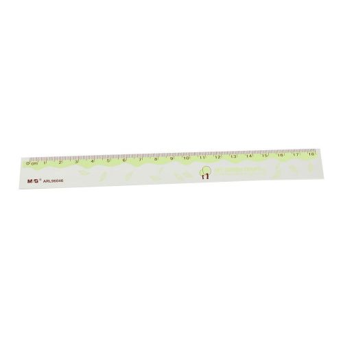 0-18cm Green Sliver Tone Aluminum Alloy Straight Measuring Ruler