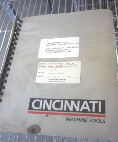 Cincinnati Milacron 7-000-6090MA Control Reference Manual ACRAMATIC 850SX MC/TC