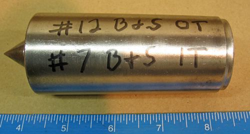 Lathe Spindle Taper Insert Adapter #12 B &amp; S Taper to #7 B &amp; S Taper