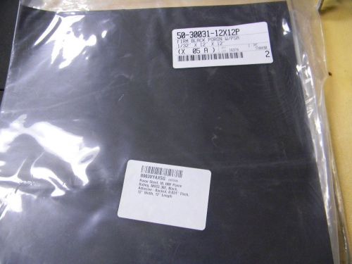 Poron polyurethane sheet 3a durometer smooth finish adhesive backing black 1/32&#034; for sale