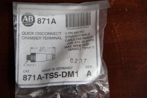 Allen-bradley  871a-ts5-dm1 quick disconnect 5 pin micro, straight for sale