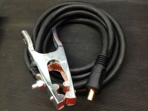 2g. 13.5&#039;ft 500amp ground clamp cable dinse connector plug (fits dynasty welder) for sale