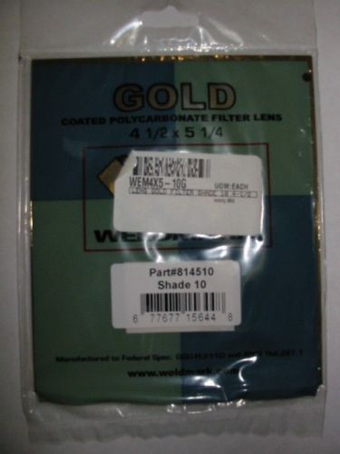Shade 10  4.5&#034;x5.25&#034; gold welding helmet lens-new for sale