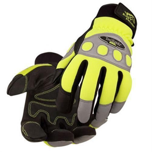 Revco ToolHandz 99HV Hi-Vis Grain Pigskin/Spandex Mechanic&#039;s Gloves, Small