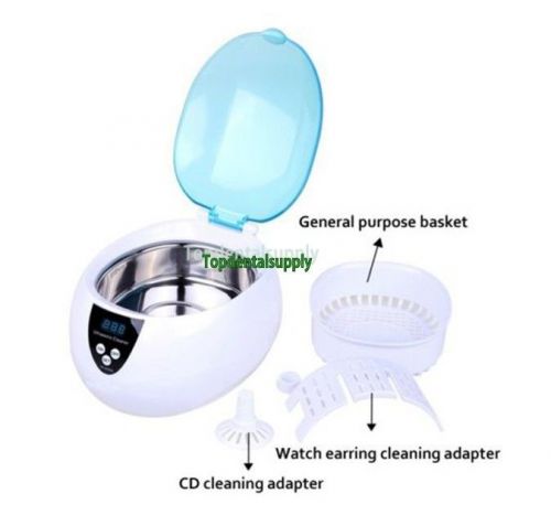 750ML Digital Ultrasonic Cleaner CD Jewelry Glasses Cleaner Steel Stainless Tank