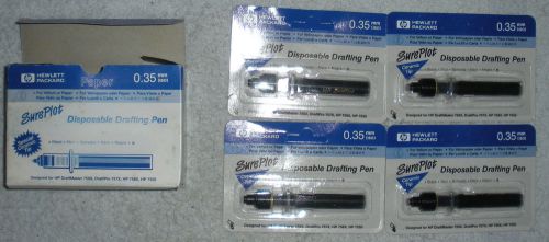 HP Disposable Drafting PLOTTER Pen - 0.35 mm - 4 PACK! - Black - NO RESERVE !