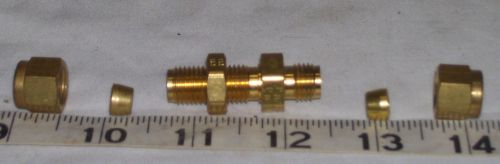 Parker Brass 1/4&#034; Tube Compression  Bulkhead Union 4-4 WBZ-B