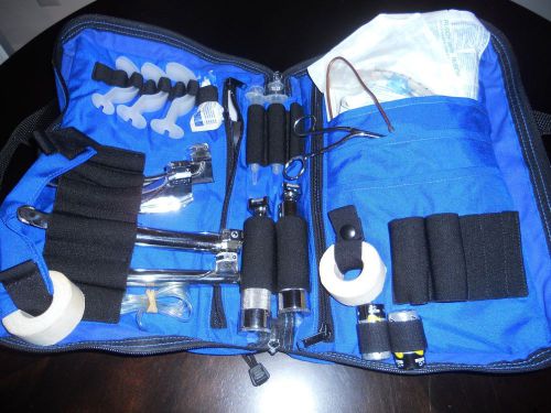 Pacific emergency/rusch emt paramedic medical intubation 4-blade kit - mint! for sale