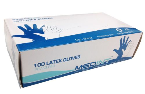 Medint Latex Cleaning Glove Powdered Small Box 100 Gloves 50 Pairs Disposable