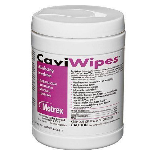 NEW 12 Cans Metrex CaviWipes Surface Disinfectant Wipes (160) 6&#034; x 6.75&#034; Wipes
