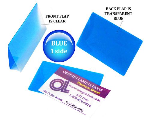 Blue/Clear Credit Card Laminating Pouches 2-1/8 x 3-3/8 Qty 25 by LAM-IT-ALL