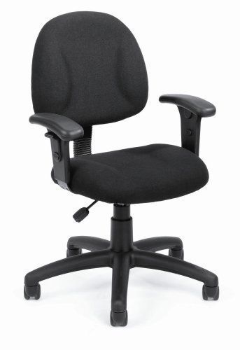 Boss Fabric Deluxe Posture Task Chair with Arms Black Office Computer Furniture