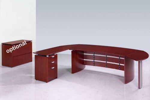 NEW CONTEMPORARY CHERRY WOOD EXECUTIVE OFFICE DESK OVAL