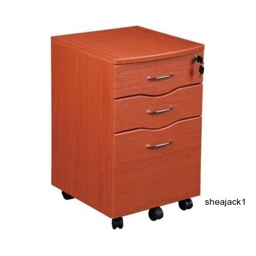 Rolling Office File Cabinet Draws Furniture MDF Panel Double Wheel Casters