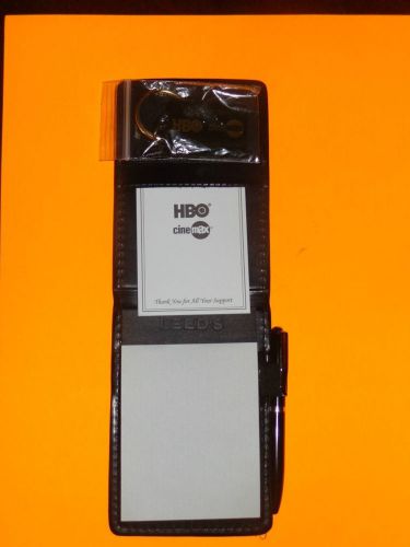 HBO / CINEMAX LEATHER DELUXE NOTE JOTTER and KEY CHAIN ~ NEW