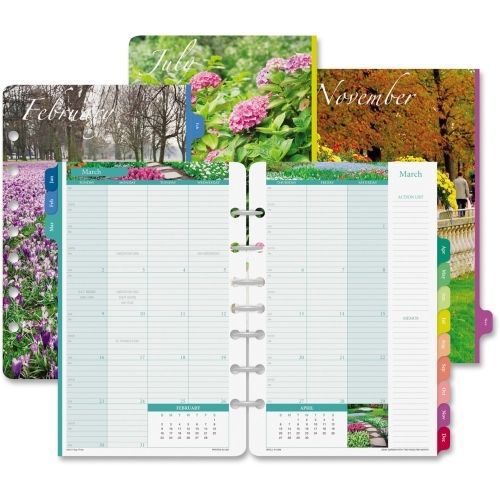 2015 Day-Timer Garden Path Monthly Planner Refills -5.5&#034;x8.5&#034;- Beige