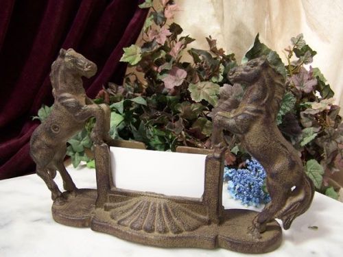 Cast Iron Horse Business Card Holder 11&#034; wide by 6 1/2&#034; tall