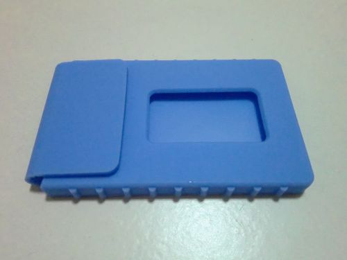Soft Silicone Rubber Business ID Credit Card Holder Case Magnetic Clip BLUE