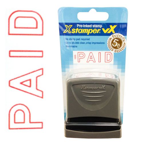 X-STAMPER RUBBER VX STAMP SELF-INKING RE-INKABLE&#034;PAID&#034;