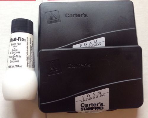 Avery dennison 21448 black neat flo inker 2oz. and two foam 2.75x4.25&#034; pads for sale