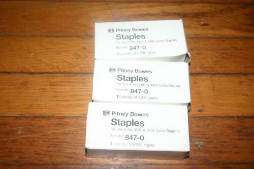 Pitney Bowes Staples for use in 9404 &amp; 9406 847-0 LOT OF 3!!  15000