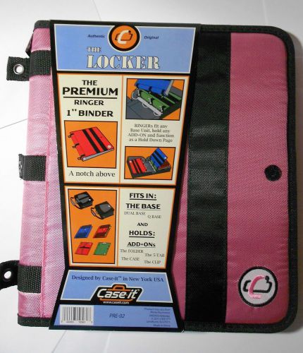 Case-it the premium ringer 1&#034; binder for add+ons- model pre02- pink- new! for sale