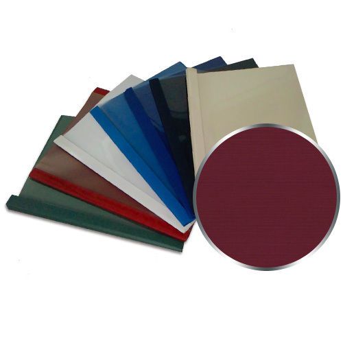 1&#034; Maroon Prestige Linen Clear Front Thermal Binding Covers 100pk Free Shipping