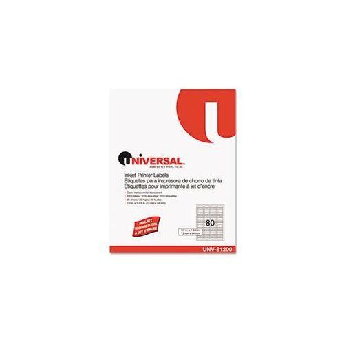 UNIVERSAL OFFICE PRODUCTS 81200 Inkjet Printer Labels, 1/2 X 1-3/4, Clear,