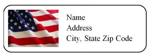 30 Personalized Return Address Labels US Flag Independence Day (us3)