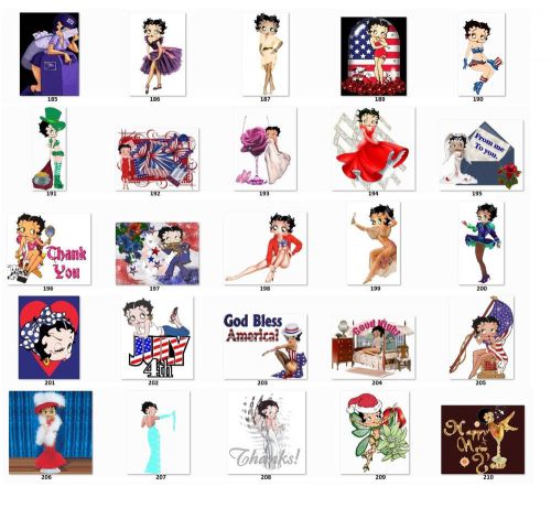 30 Return Address Labels &amp; 30 Square Stickers Betty Boop Buy3 get1 free (b8)