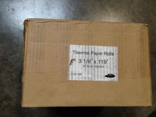 SEALED NEW 50 Carton of Thermal Paper (3 1/8 x 119&#039;) Rolls T12119F 60 days Warr
