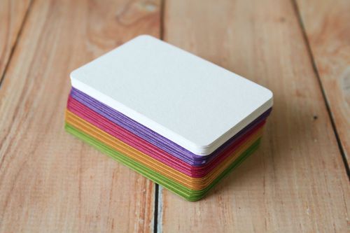 500pc bulk assorted TINTED eco friendly recycled DIY blank business cards ATC