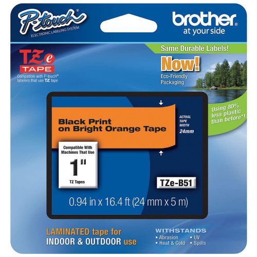 Label tape, black/orange, 26-1/5 ft. l tzeb51 for sale