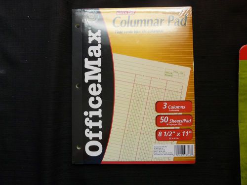 Double pack Office Max 50 sheet 8 columns Green Tint Columnar Pad 100 SHEETS!