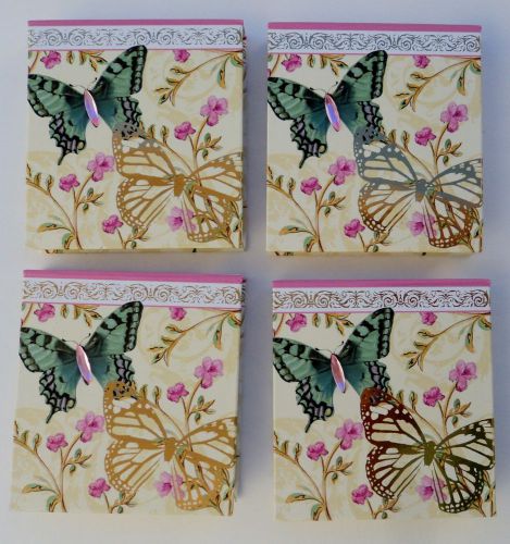 LOT 4 small NOTE PAD Butterfly 100 sheets each LADY JAYNE purse notepad hard cov
