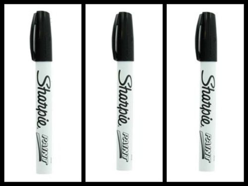 Sharpie paint marker pen oil based medium point black **last lot set of 3** for sale