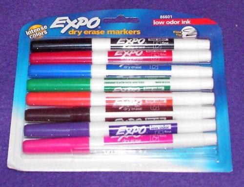EXPO INTENSE COLOR DRY ERASE MARKERS - EIGHT MARKERS - FINE TIPS