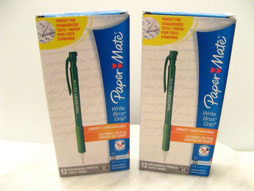 PAPERMATE WRITE BROS GRIP MECHANICAL #2 PENCIL Pack of 12 0.7mm 61382 - Lot of 2