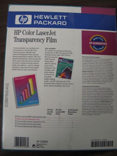 HP Color Laserjet Transparency Film C2934A 50 Sheets Sealed 8.5x11 in