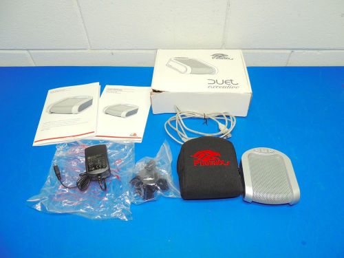 Phoenix Duet Executive Desktop Speakerphone USB w/Cords, Case, Guide, AC Adapter