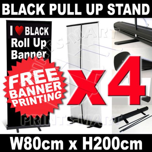 Retractable Roll Up Exhibit Banner Stand FREE Print x 4