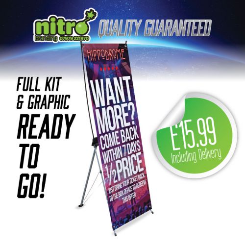 BEST VALUE Printed X Banner Stand - Pop Up Exhibition Stand INC PRINTED GRAPHIC