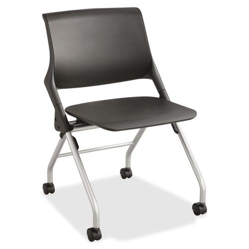 SAF4390PLSL Nesting Chair, Plastic Seat, 22&#034;x23&#034;x33-1/2&#034;, Black/Silver