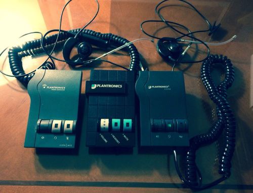 LOT OF  PLANTRONICS HEADSETS AND BASES CHEAP!