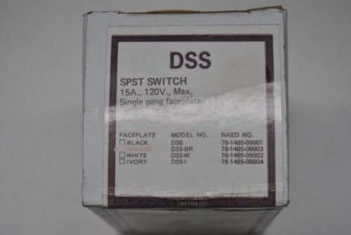 PRESCOLITE CONTROLS DSS SPST SWITCH 15A,120V MAX, SINGLE GANG FACEPLATE (C3-5-9C