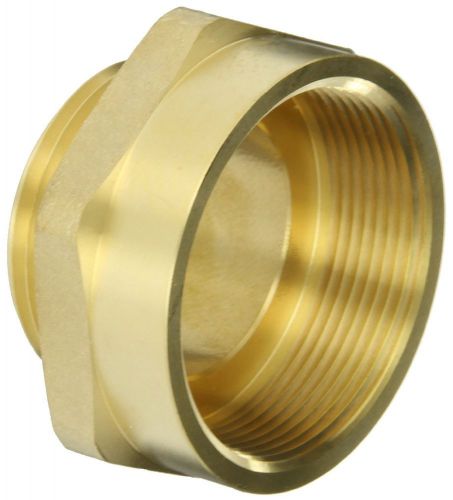 New brass fire equipment hex nipple 2&#034; npt female x 1-1/2&#034; nst nh male durable for sale